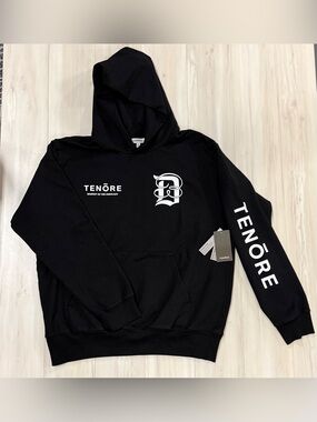 Tenore Team Diaz Black Hooded Sweatshirt with White Logo size XL